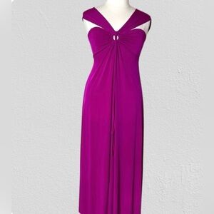 New York & Company Pink Sleeveless V-Neck Gown